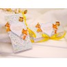 Свадебная открытка и конверт в морском стиле с золотой рыбкой